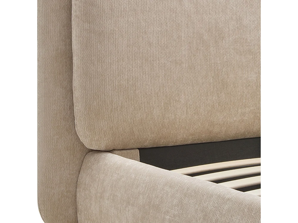 Claudie - Lit coffre en tissu 160x200cm - Beige