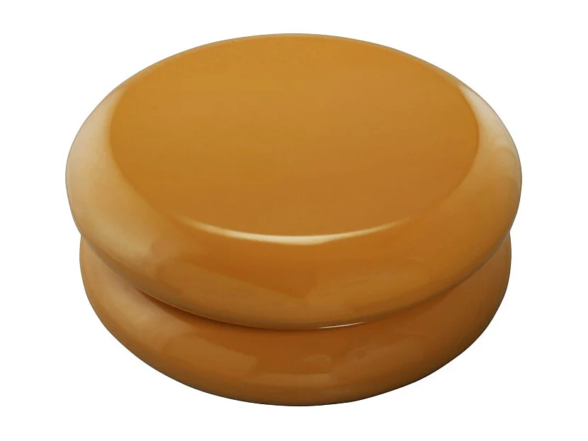 Olyn - Table basse ronde en métal finition laqué H 29 ø 68 cm- Jaune moutarde