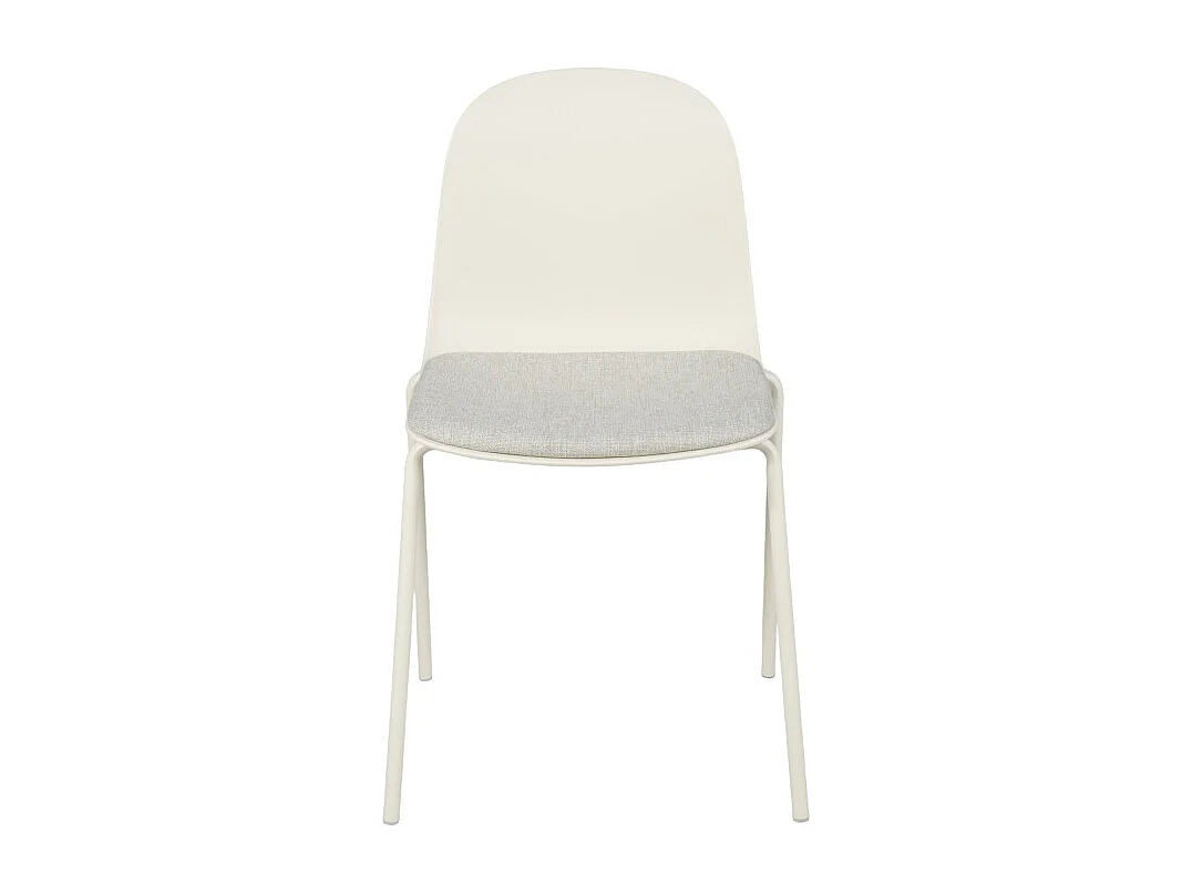 Linda - Lot de 2 chaises en tissu et métal pieds beige - Beige