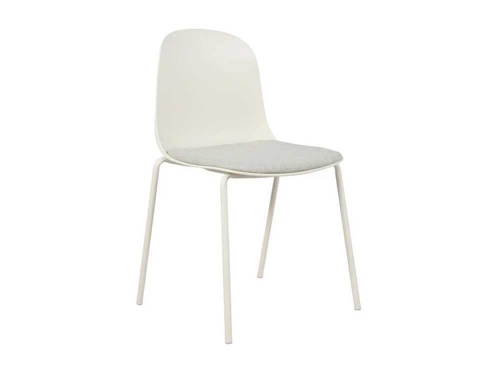 Linda - Lot de 2 chaises en tissu et métal pieds beige - Beige