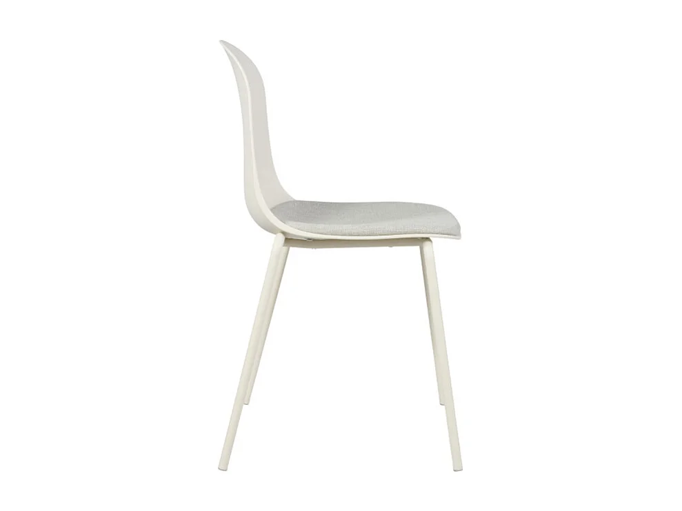 Linda - Lot de 2 chaises en tissu et métal pieds beige - Beige