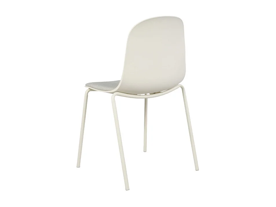 Linda - Lot de 2 chaises en tissu et métal pieds beige - Beige