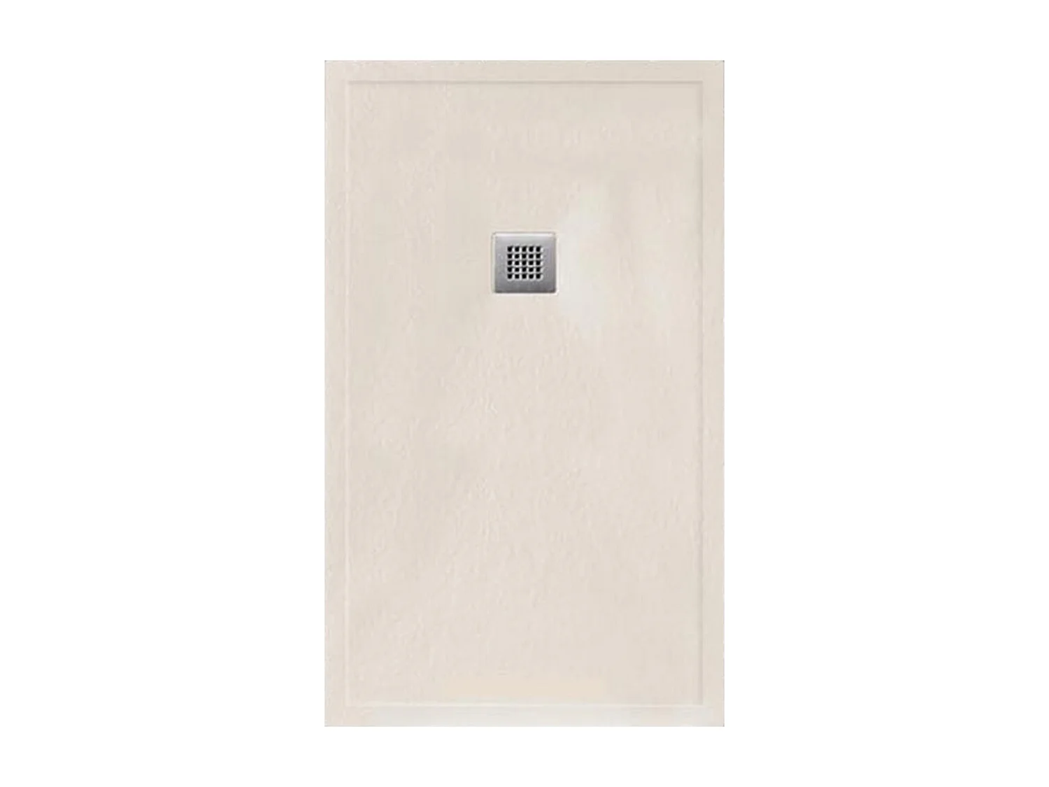 Receveur de douche en résine avec robinet et grille antidérapante à bord extra plat | Texture de la pierre | Beige | 70 X 180 cm