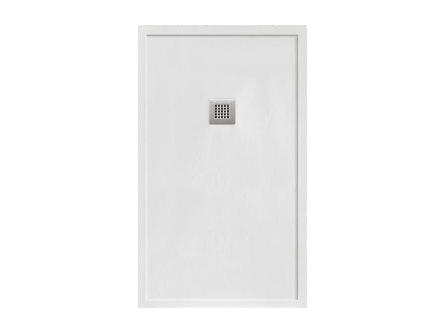Receveur de douche en résine avec robinet et grille antidérapante à bord extra plat | Texture de la pierre | Blanc | 90 X 170 cm