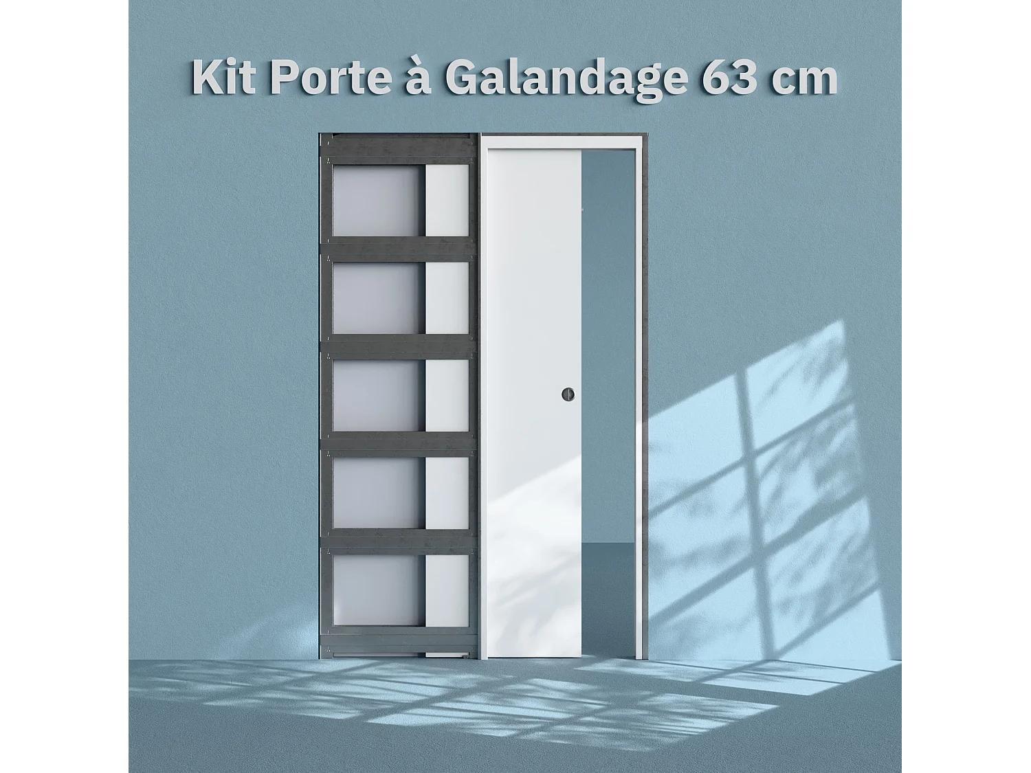 Kit Galandage Porte Plane 63 cm avec Finition