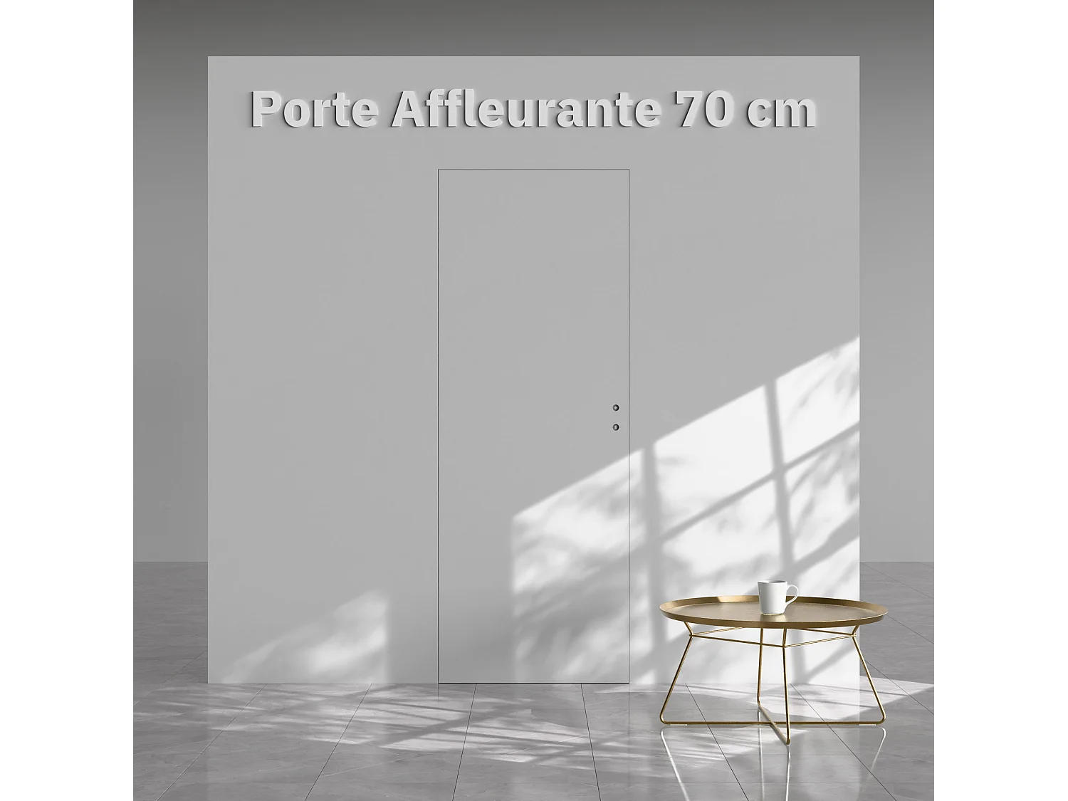 Bloc-Porte Invisible Affleurante - Prépeinte Plane 70 cm