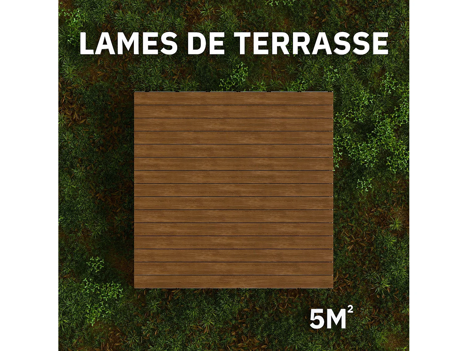 Kit Terrasse PVC BELLAME 5 m² (222 x 14,5 x 2,2 cm) - Chêne Miel