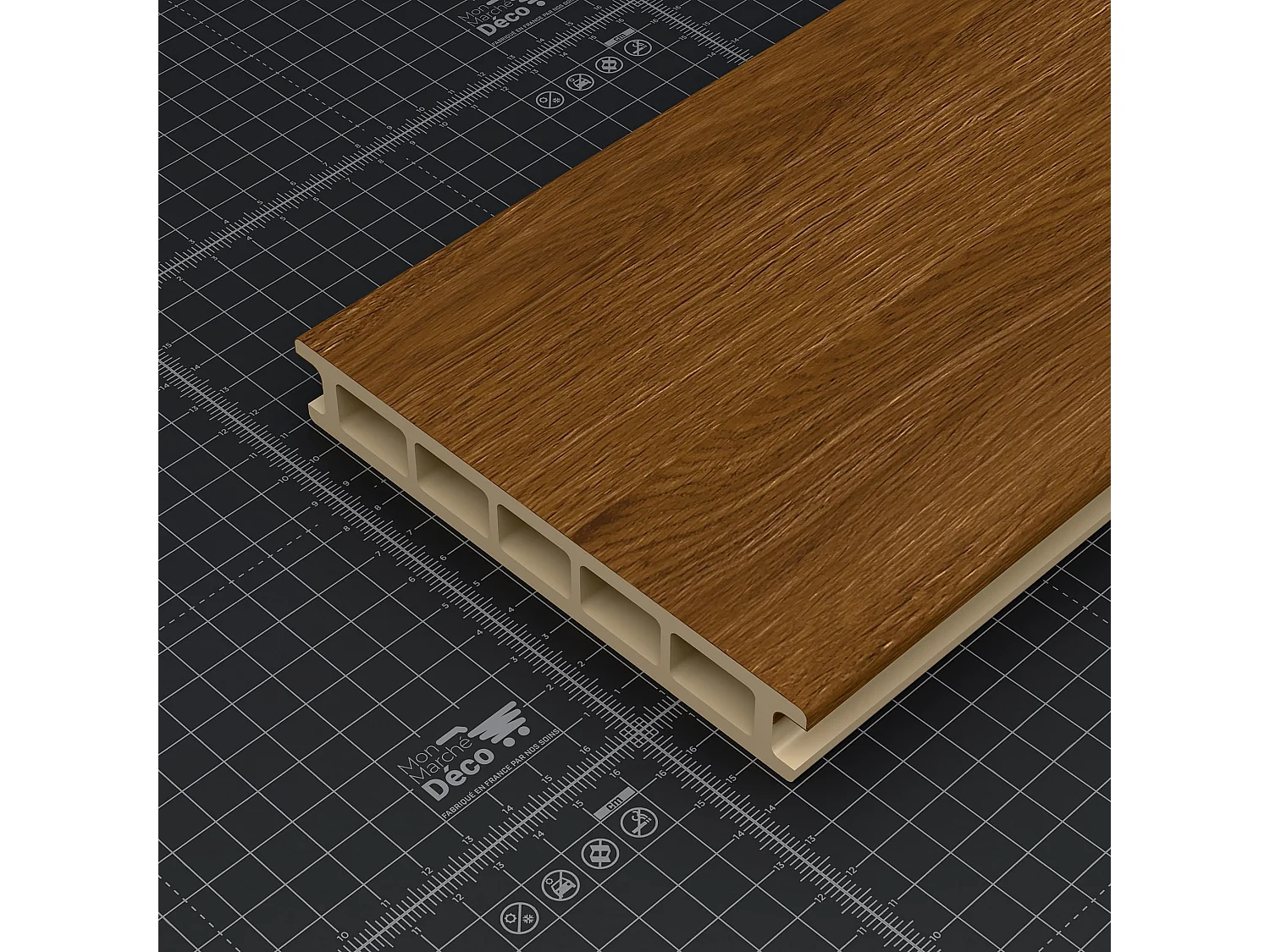 Kit Terrasse PVC BELLAME 5 m² (222 x 14,5 x 2,2 cm) - Chêne Miel