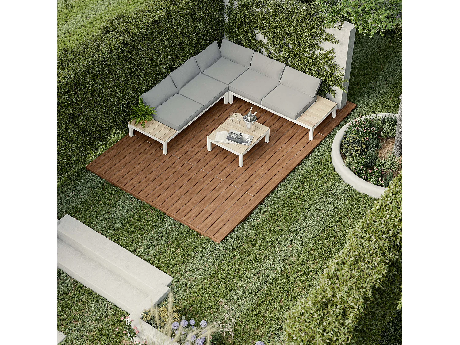 Kit Terrasse PVC BELLAME 5 m² (222 x 14,5 x 2,2 cm) - Chêne Miel