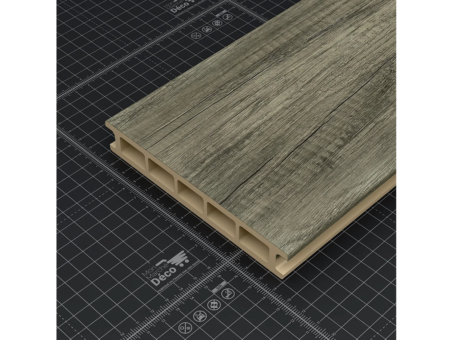 Kit Terrasse PVC BELLAME 5 m² (222 x 14,5 x 2,2 cm) - Chêne Vieilli