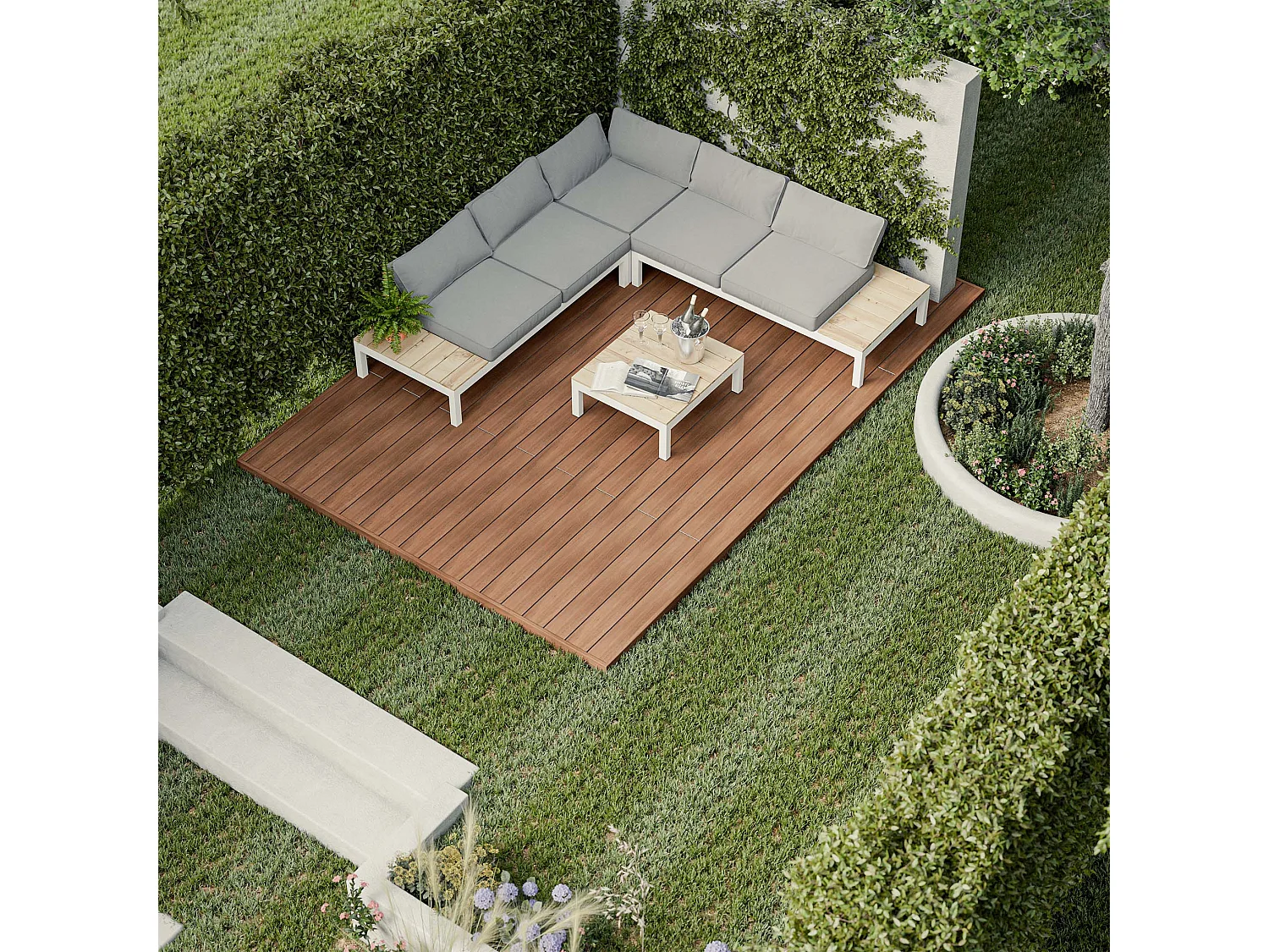 Kit Terrasse PVC BELLAME 5 m² (222 x 14,5 x 2,2 cm) - Chêne Noix de Muscade