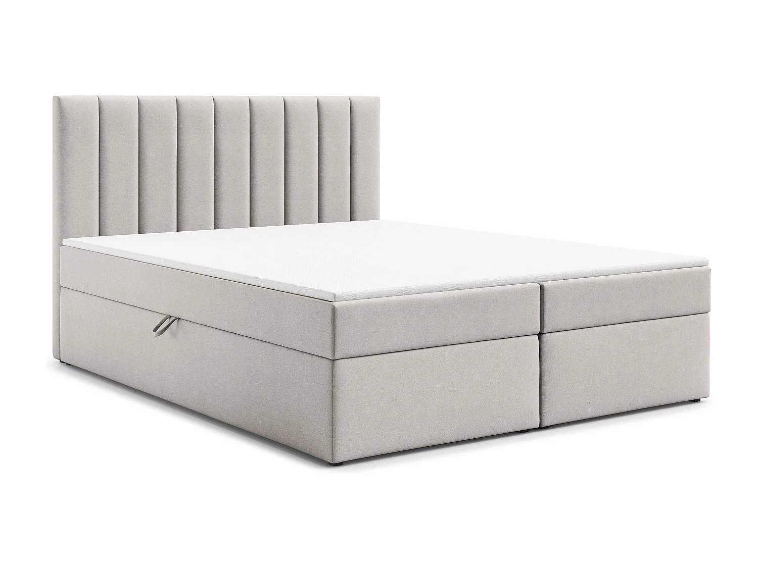 AX LIVING Boxspringbett Bursa 140x200 Beige mit Topper Bettkasten Komfortbett