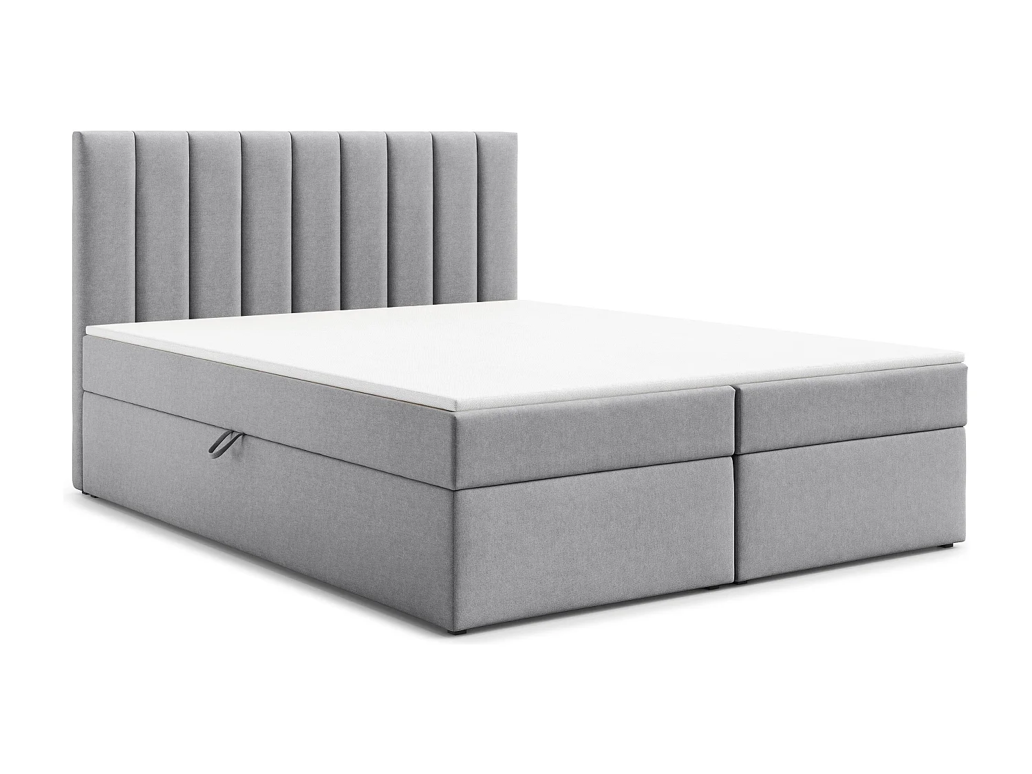 AX LIVING Stauraum Boxspringbett Grau 180x200  cm mit Topper Bursa Doppelbett