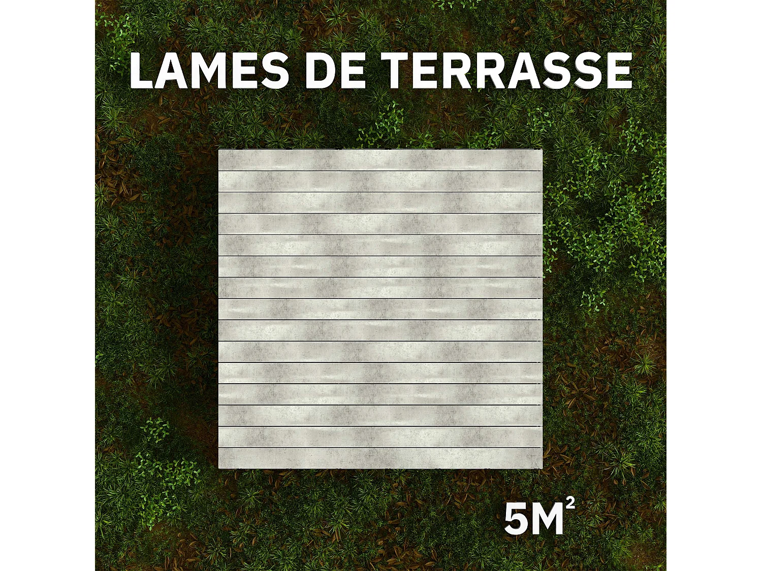 Kit Terrasse PVC BELLAME 5 m² (222 x 14,5 x 2,2 cm) - Esprit Urbain