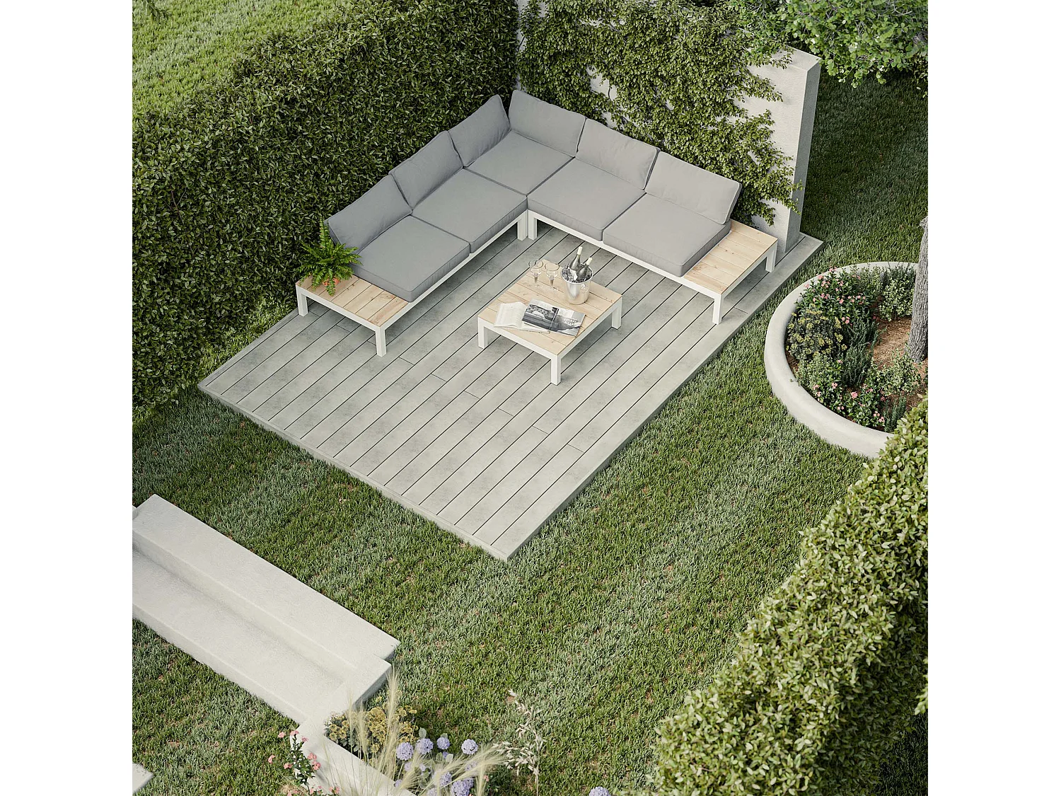 Kit Terrasse PVC BELLAME 5 m² (222 x 14,5 x 2,2 cm) - Esprit Urbain