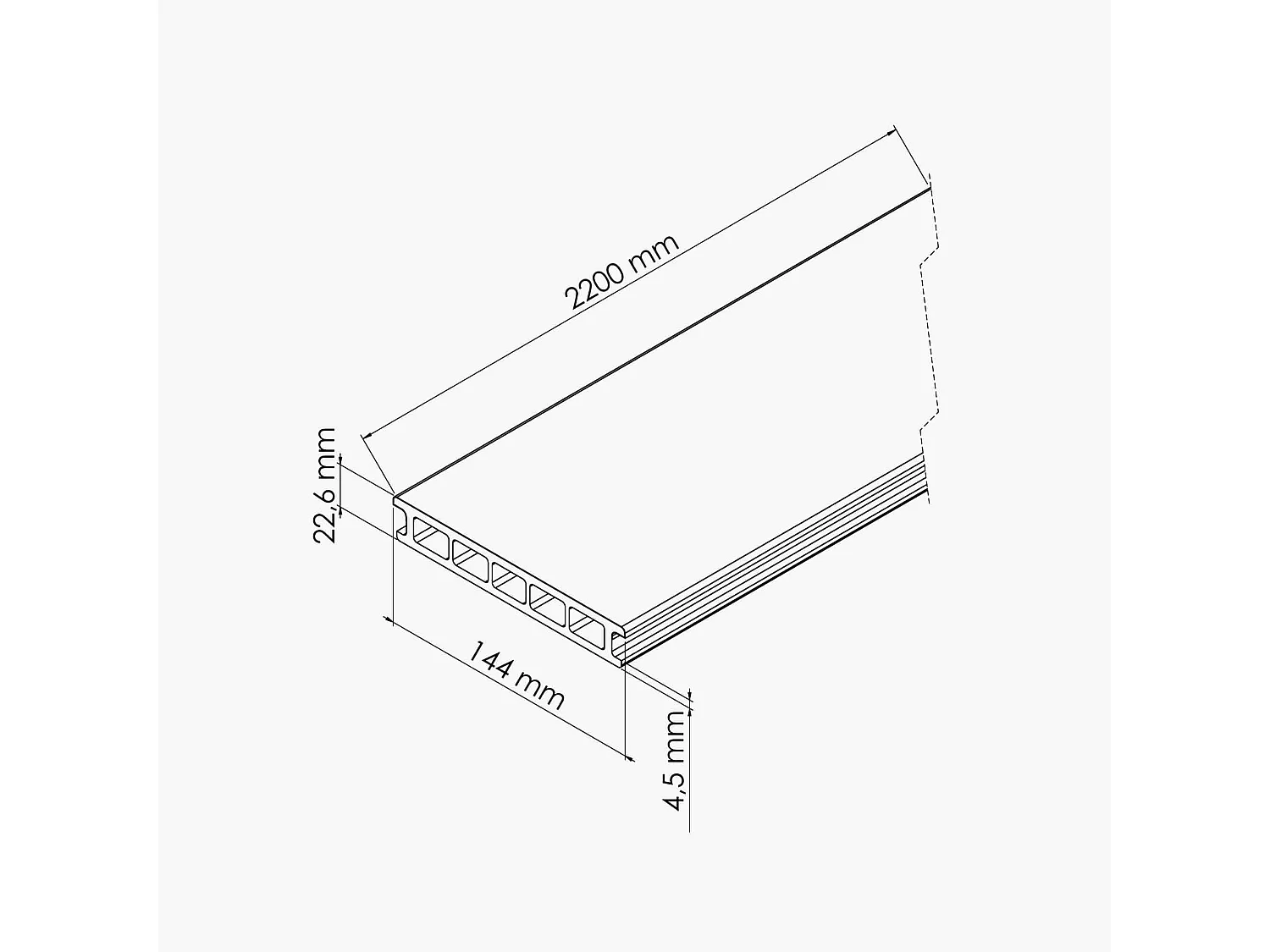 Kit Terrasse PVC BELLAME 5 m² (222 x 14,5 x 2,2 cm) - Esprit Urbain