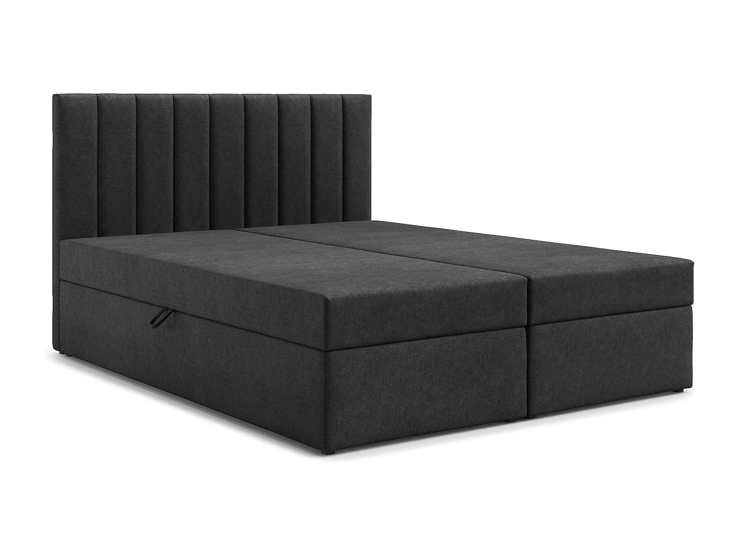 AX LIVING lit boxspring Bursa 140x200 noir sans surmatelas coffre lit confortable