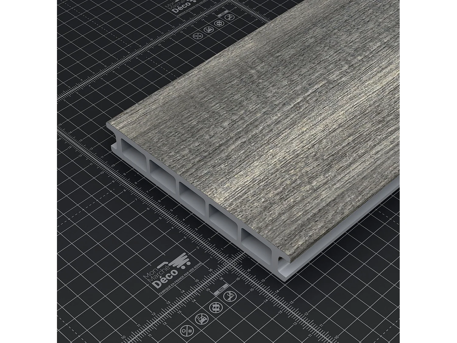 Kit Terrasse PVC BELLAME 5 m² (222 x 14,5 x 2,2 cm) - Teck de Guyane