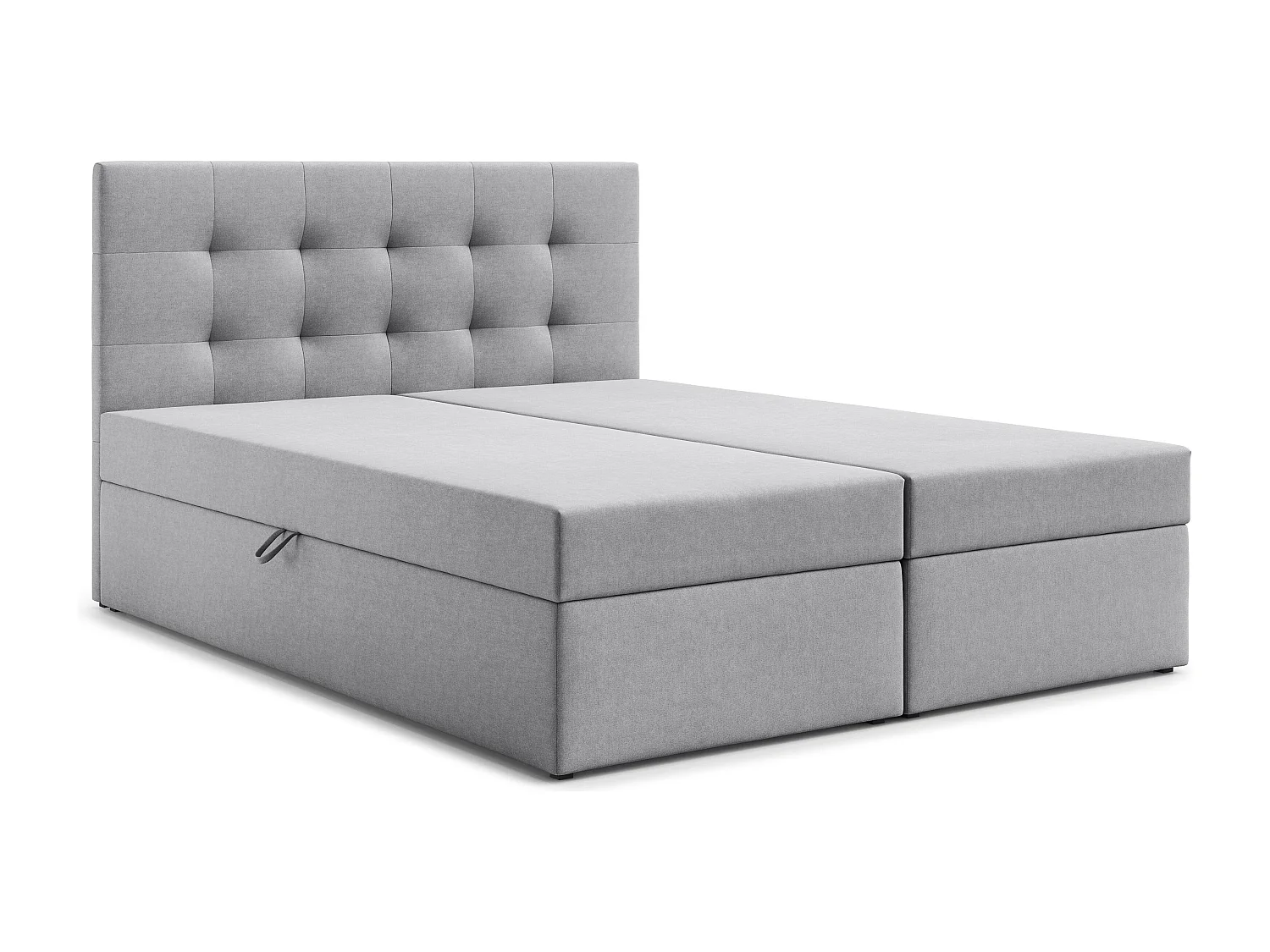 AX LIVING Bett mit Bettkasten 160x200 cm Galata Boxspringbett Grau ohne Topper