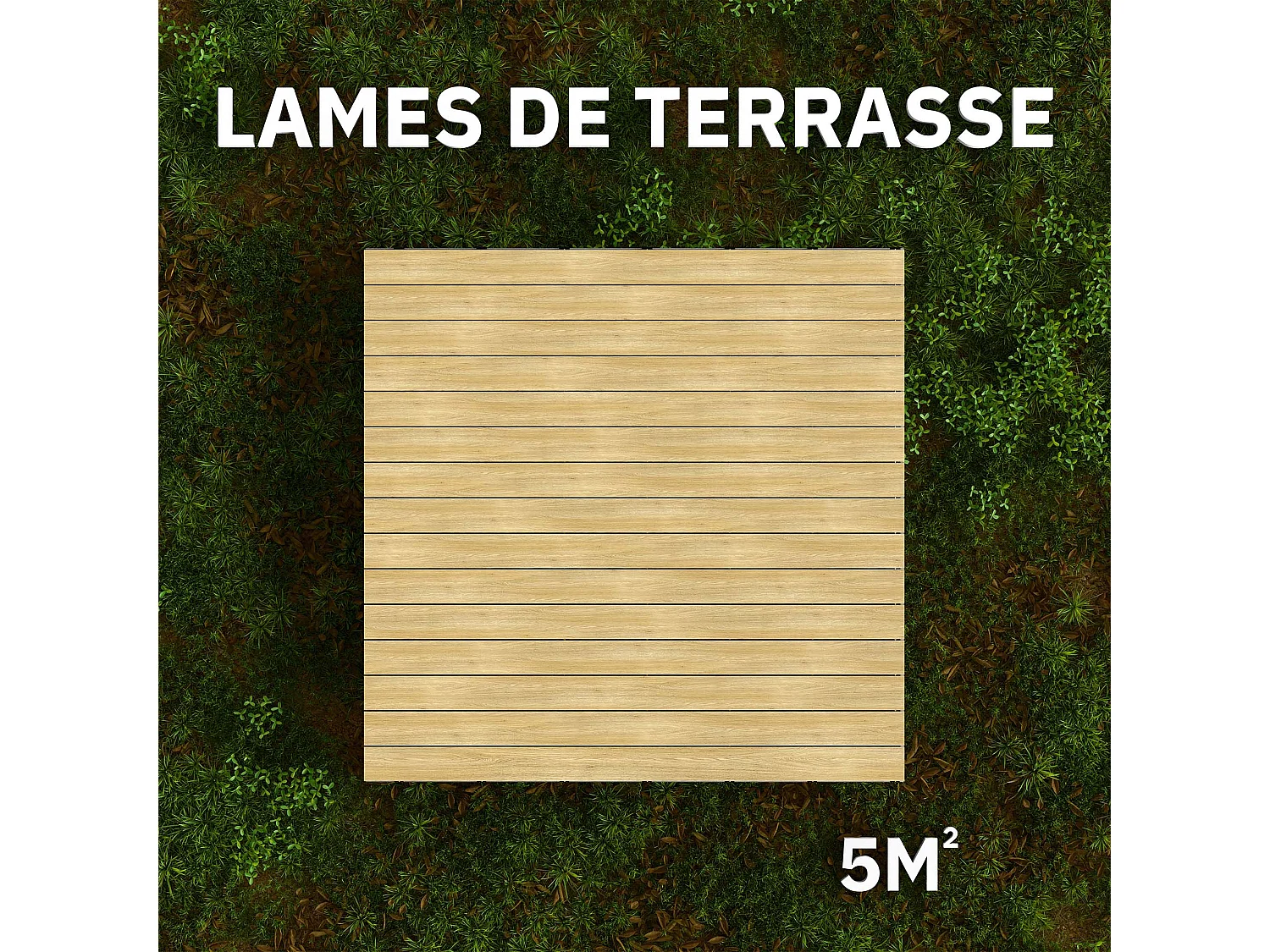 Kit Terrasse PVC BELLAME 5 m² (222 x 14,5 x 2,2 cm) - Chêne Coriandre