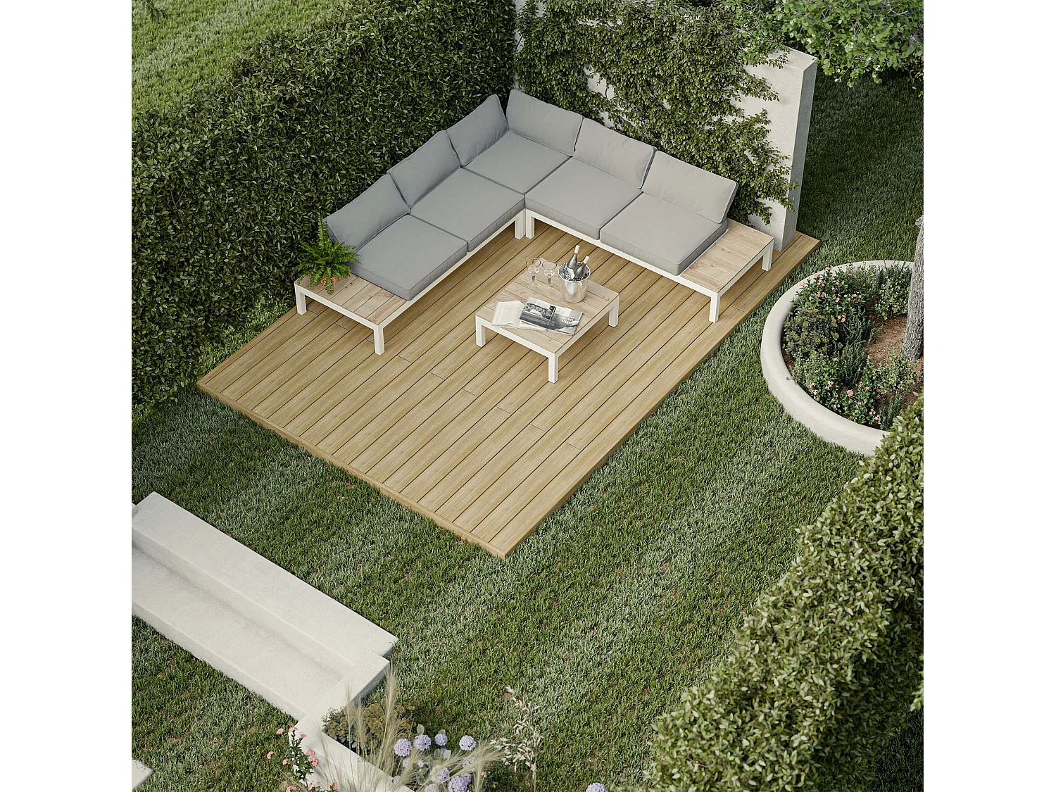 Kit Terrasse PVC BELLAME 5 m² (222 x 14,5 x 2,2 cm) - Chêne Coriandre