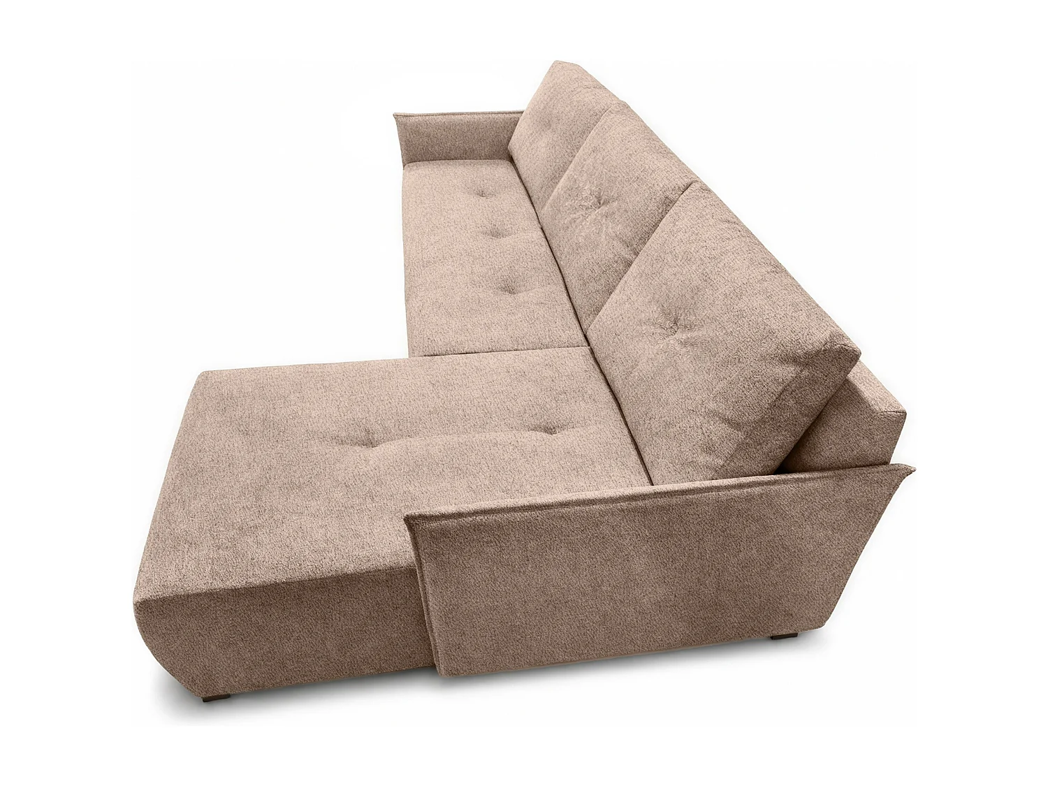 AX LIVING Ecksofa Damascus Creme mit Schlaffunktion Bettkasten Schlafsofa 212 cm rechts