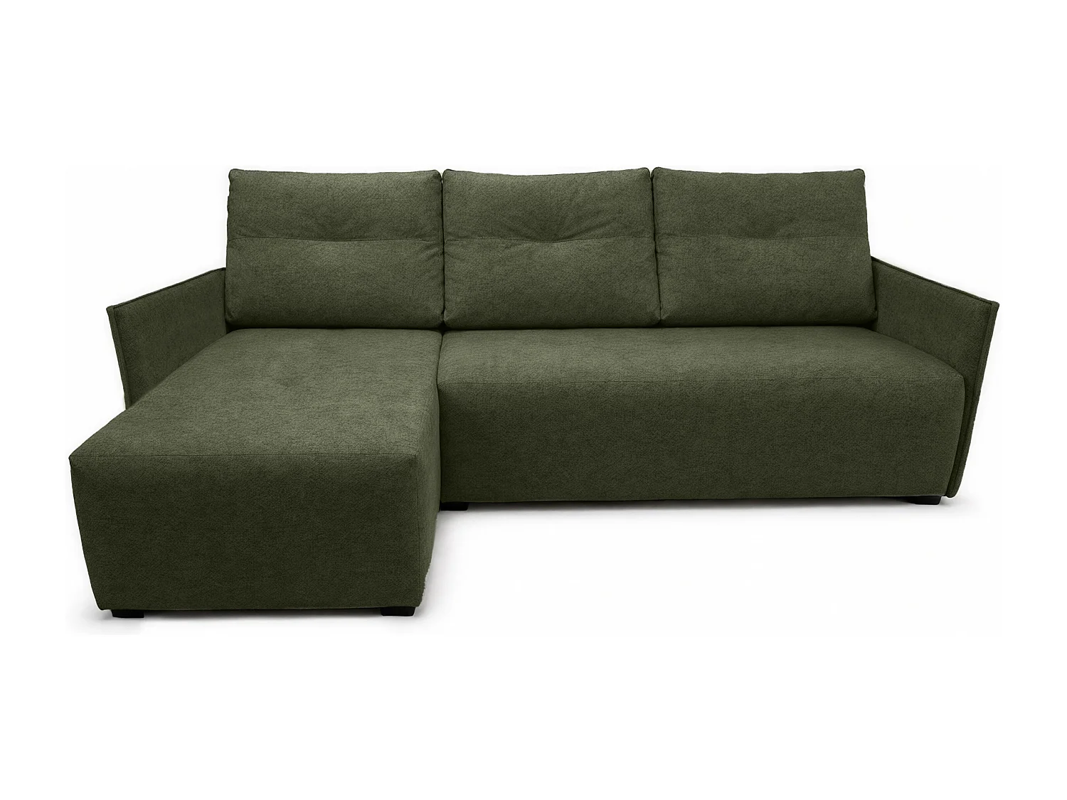 AX LIVING canapé d’angle Damascus vert avec fonction couchage coffre canapé-lit 212 cm gauche
