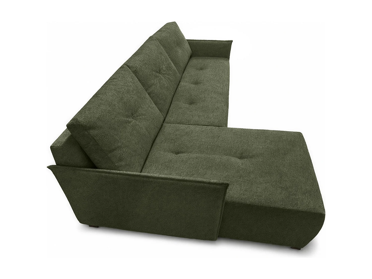 AX LIVING canapé d’angle Damascus vert avec fonction couchage coffre canapé-lit 212 cm gauche
