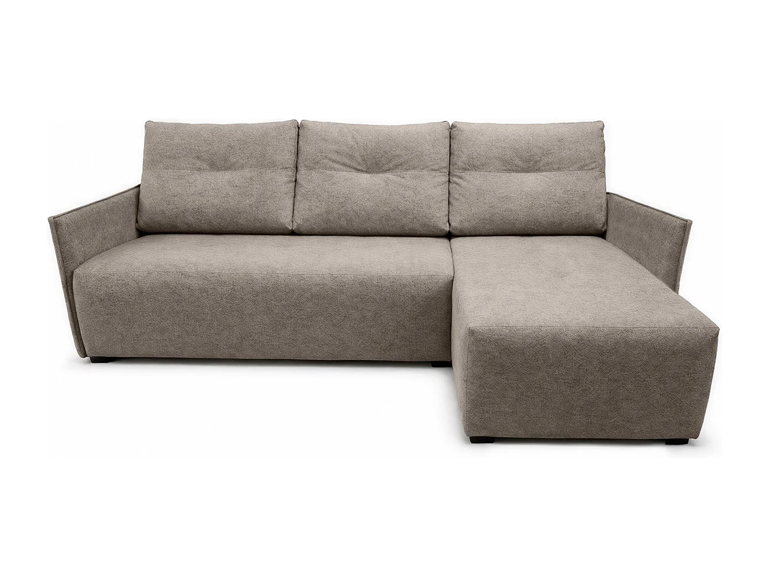 AX LIVING canapé d’angle Damascus brun clair avec fonction couchage coffre canapé-lit 212 cm droite