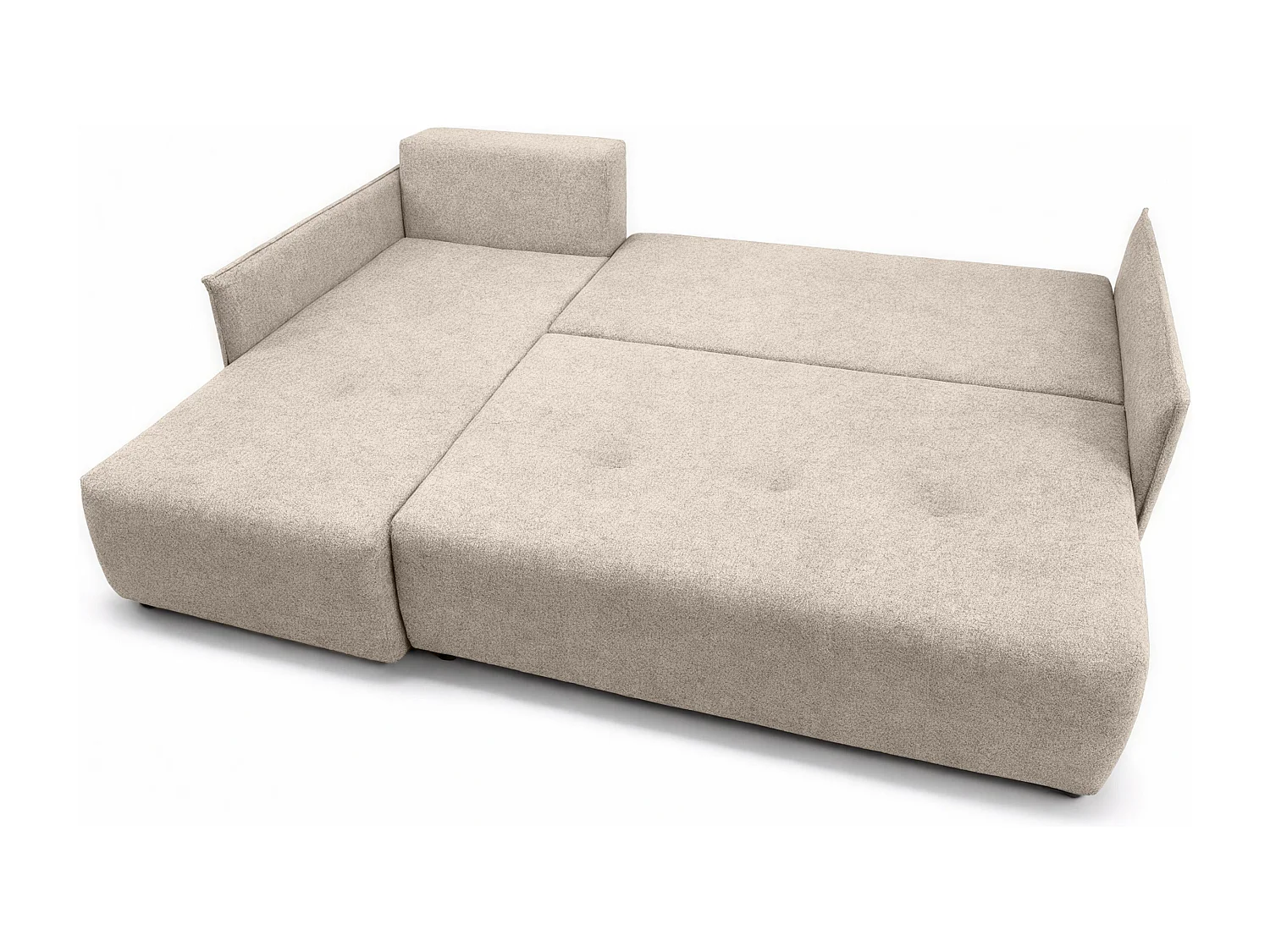 AX LIVING canapé d’angle Damascus beige avec fonction couchage coffre canapé-lit 212 cm gauche