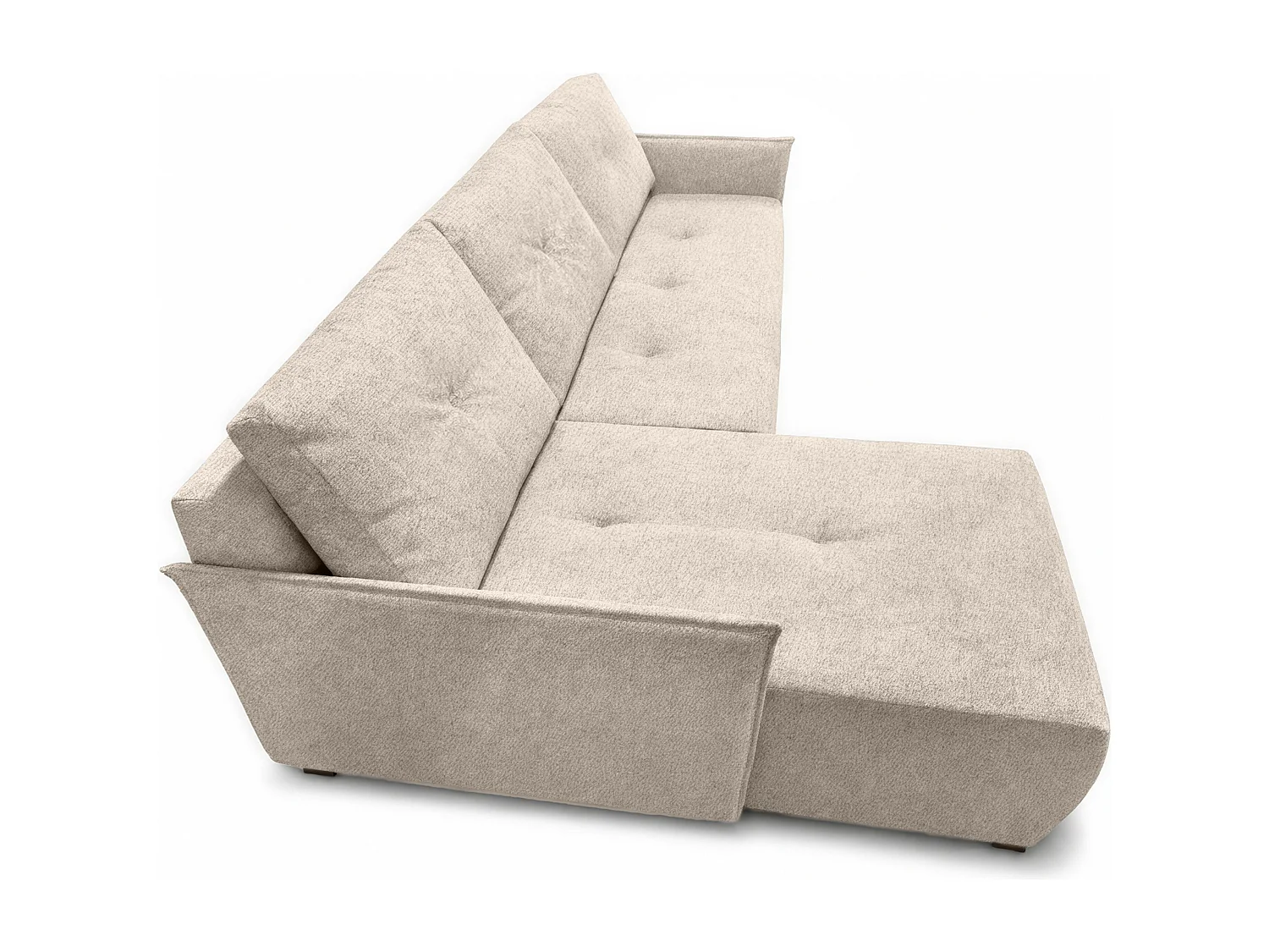AX LIVING canapé d’angle Damascus beige avec fonction couchage coffre canapé-lit 212 cm gauche