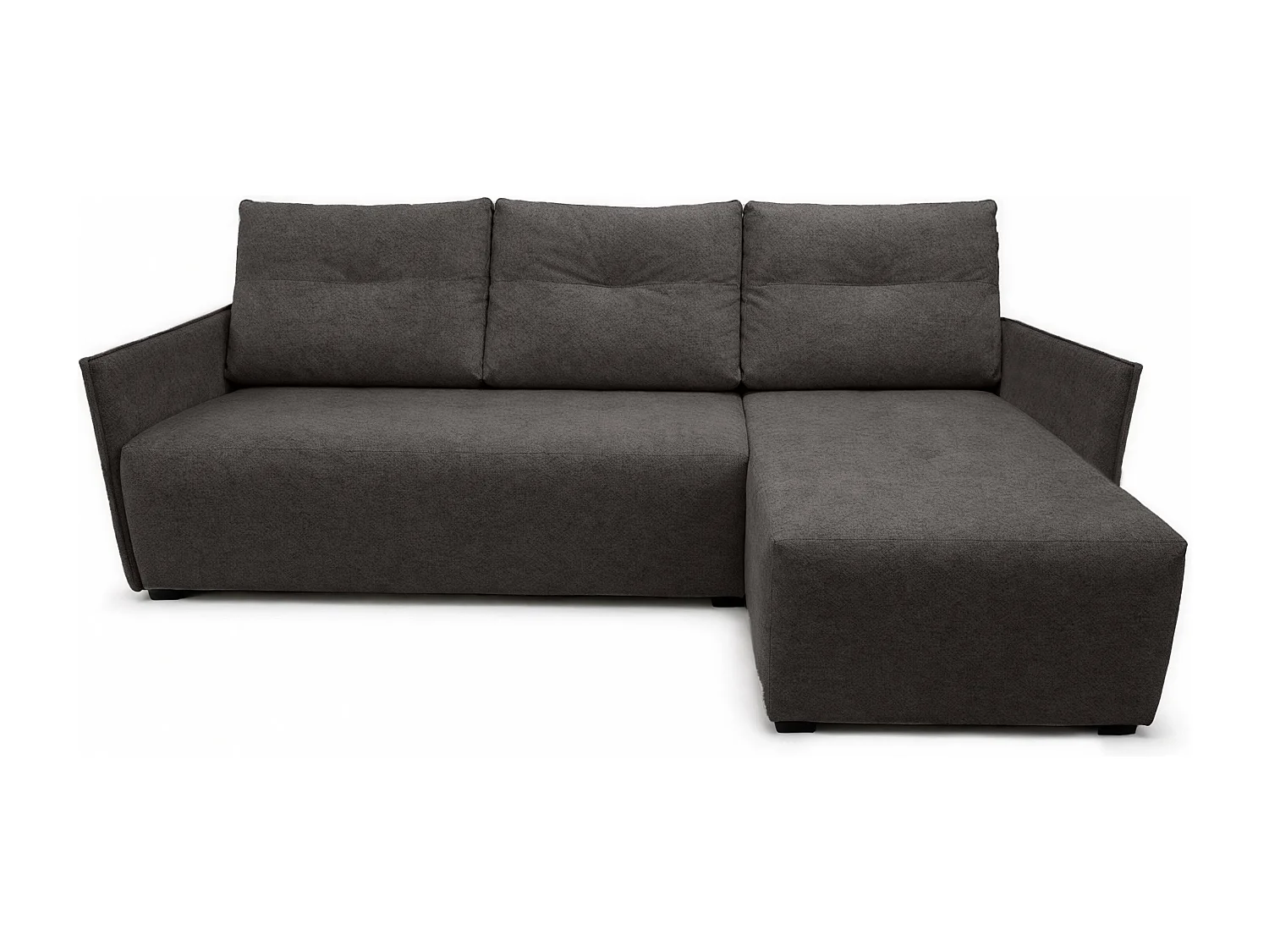 AX LIVING Ecksofa Damascus Dunkelgrau mit Schlaffunktion Bettkasten Schlafsofa 212 cm rechts