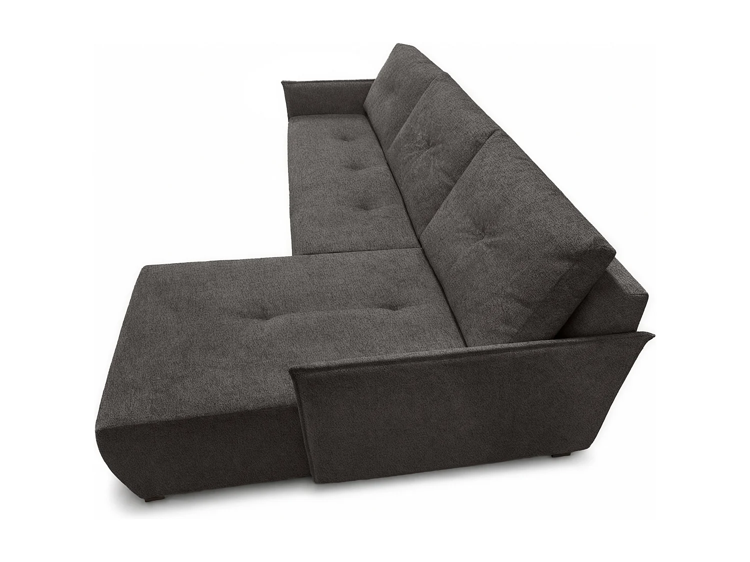 AX LIVING Ecksofa Damascus Dunkelgrau mit Schlaffunktion Bettkasten Schlafsofa 212 cm rechts