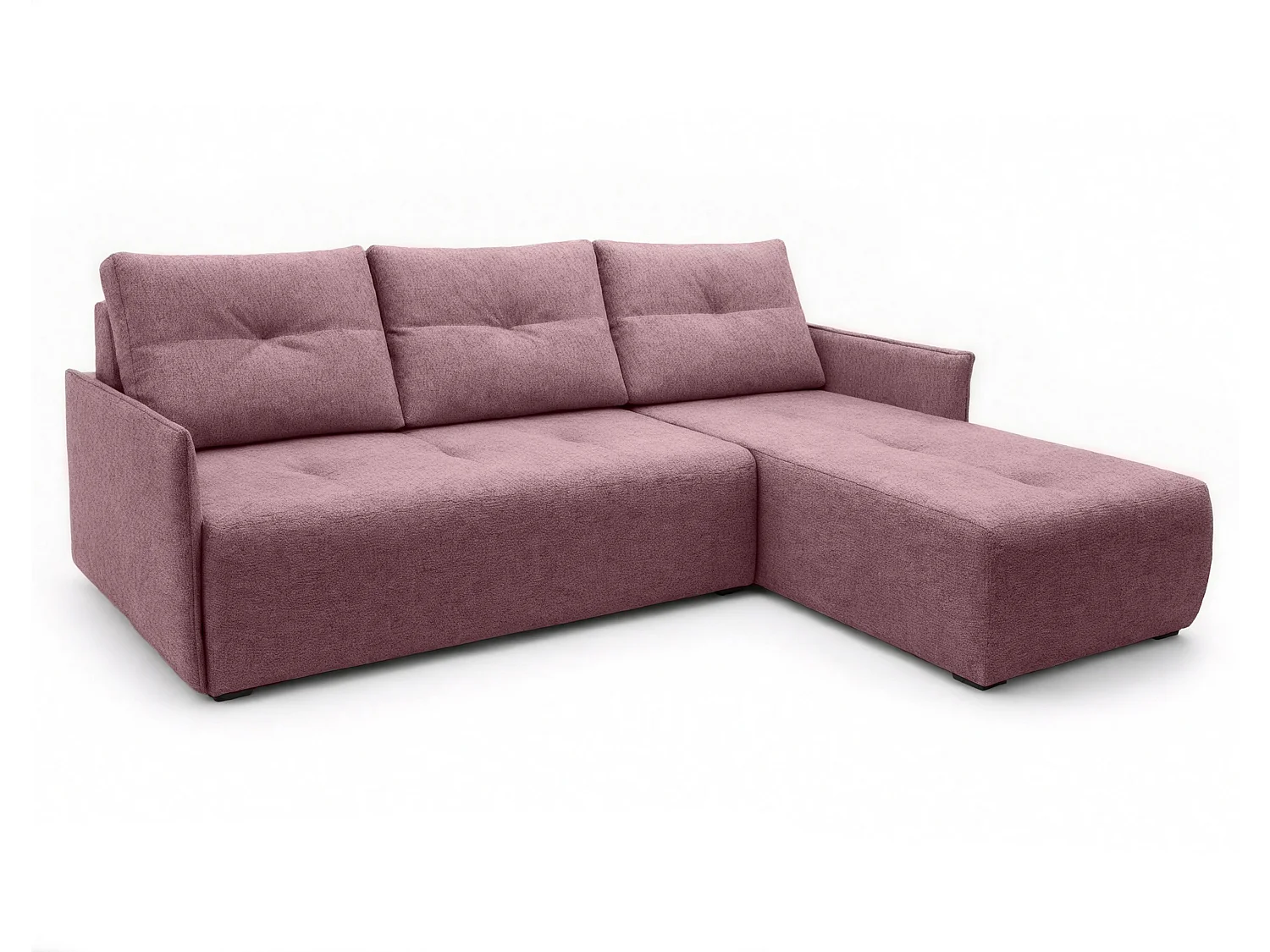 AX LIVING canapé d’angle Damascus rose avec fonction couchage coffre canapé-lit 212 cm droite