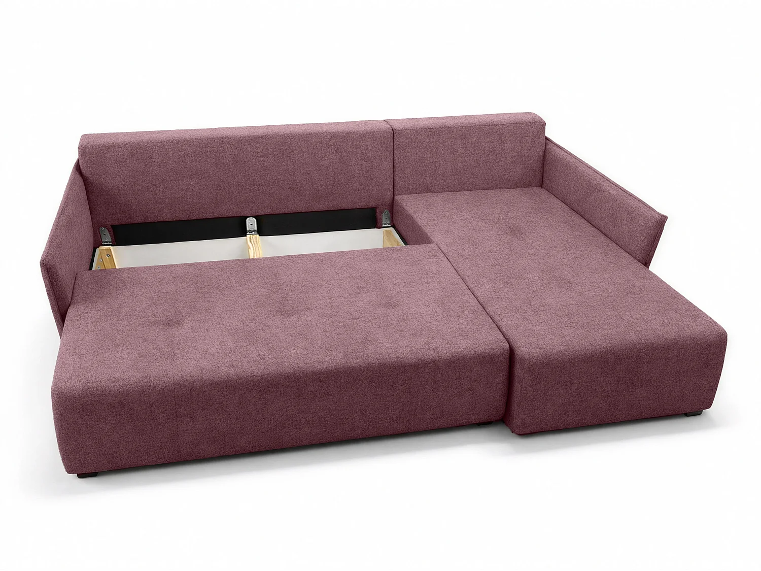 AX LIVING canapé d’angle Damascus rose avec fonction couchage coffre canapé-lit 212 cm droite