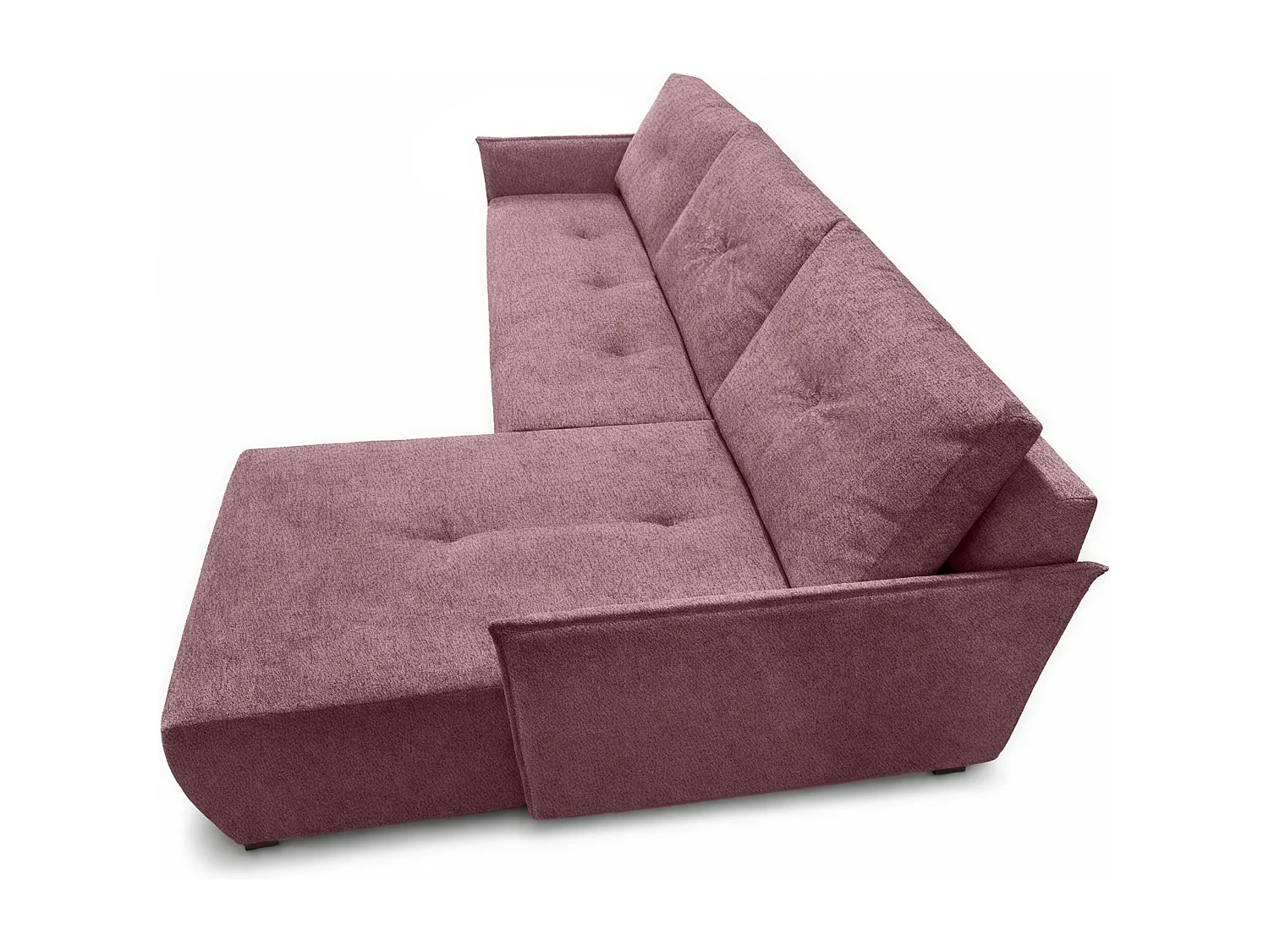 AX LIVING canapé d’angle Damascus rose avec fonction couchage coffre canapé-lit 212 cm droite