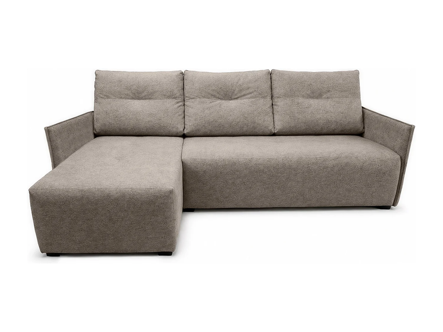 AX LIVING canapé d’angle Damascus brun clair avec fonction couchage coffre canapé-lit 212 cm gauche