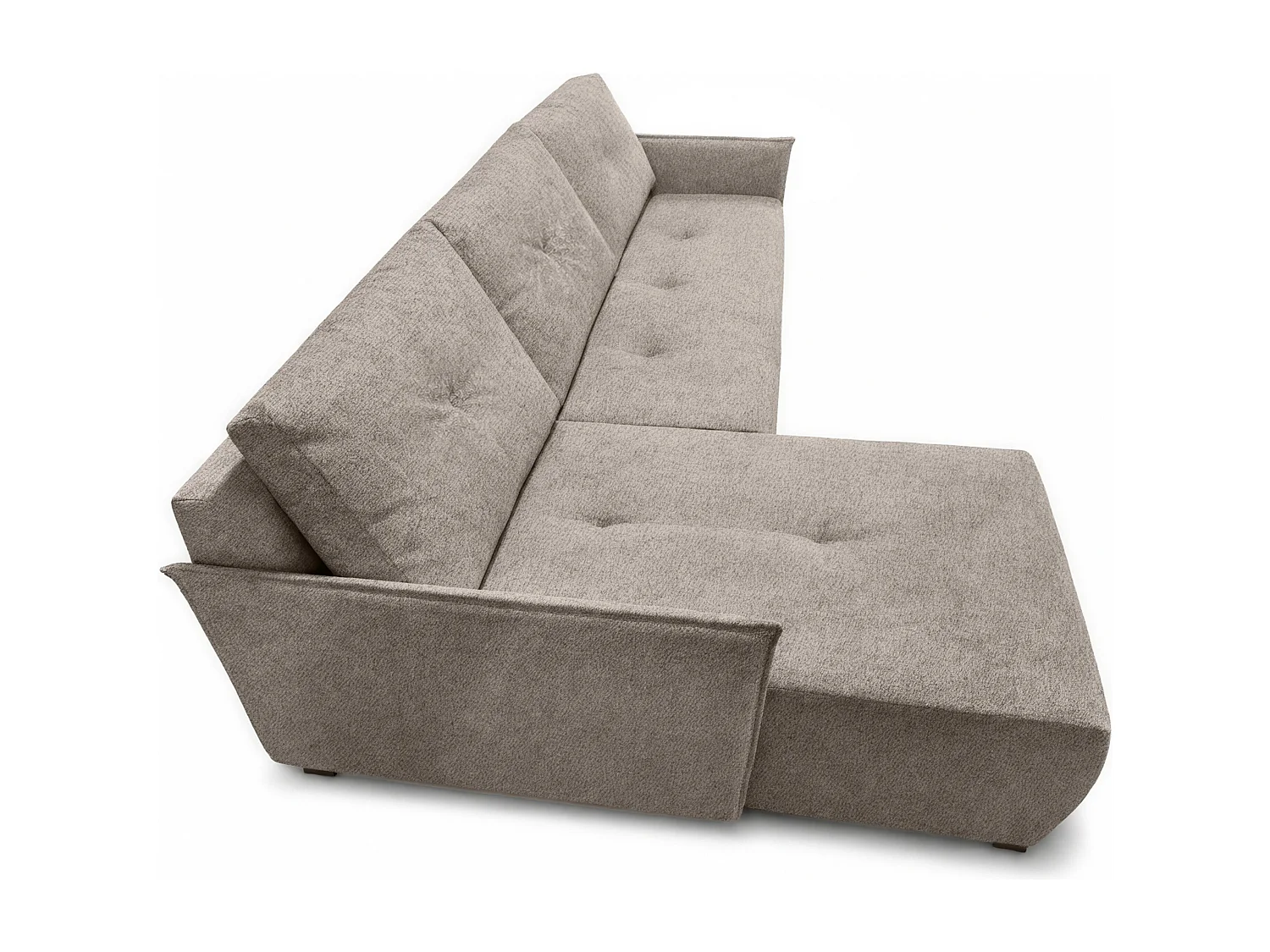 AX LIVING canapé d’angle Damascus brun clair avec fonction couchage coffre canapé-lit 212 cm gauche
