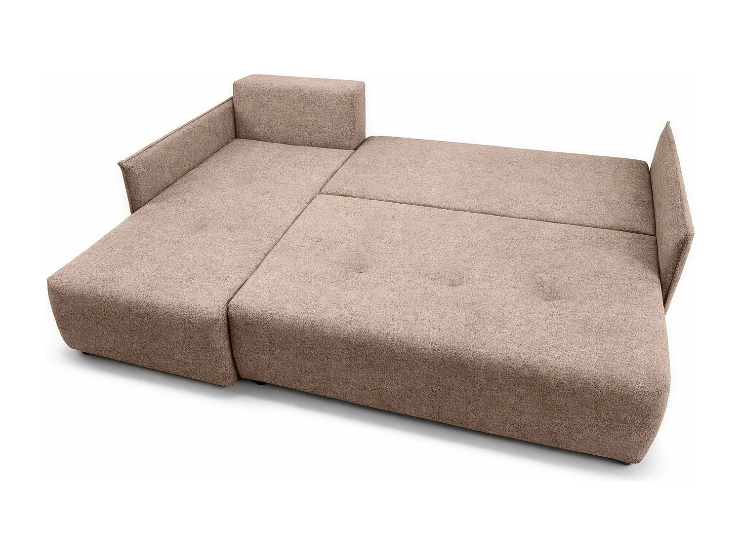 AX LIVING canapé d’angle Damascus crème avec fonction couchage coffre canapé-lit 212 cm gauche