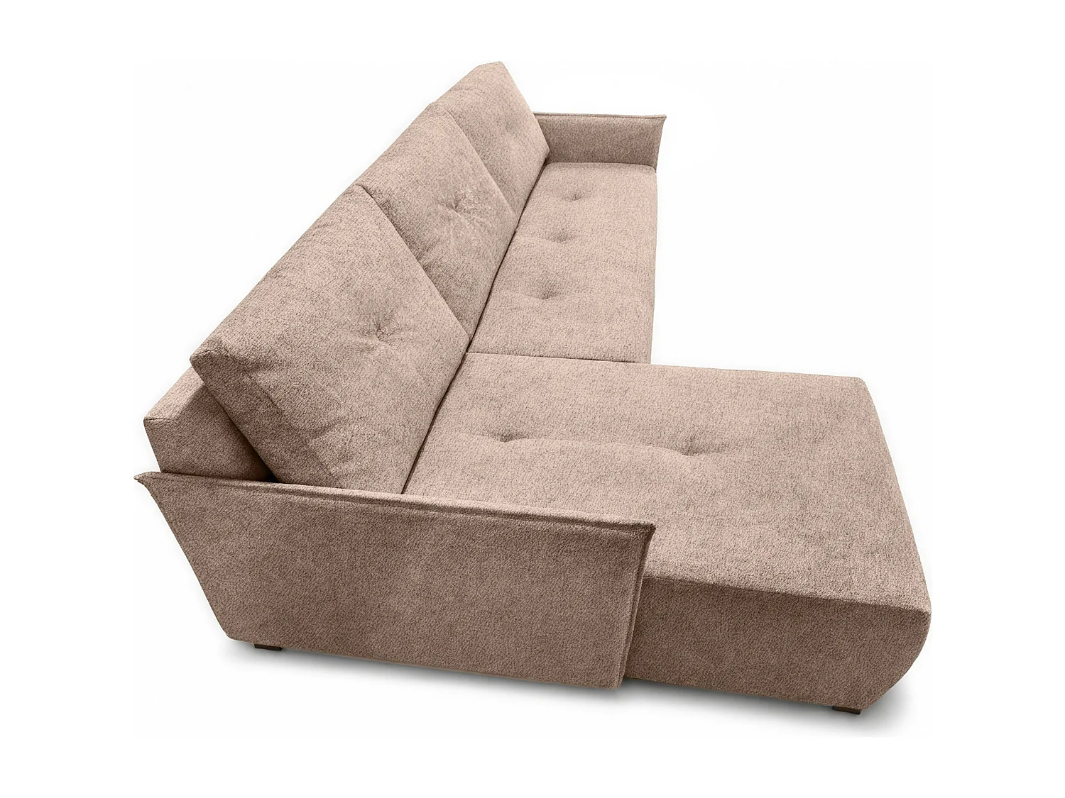 AX LIVING canapé d’angle Damascus crème avec fonction couchage coffre canapé-lit 212 cm gauche