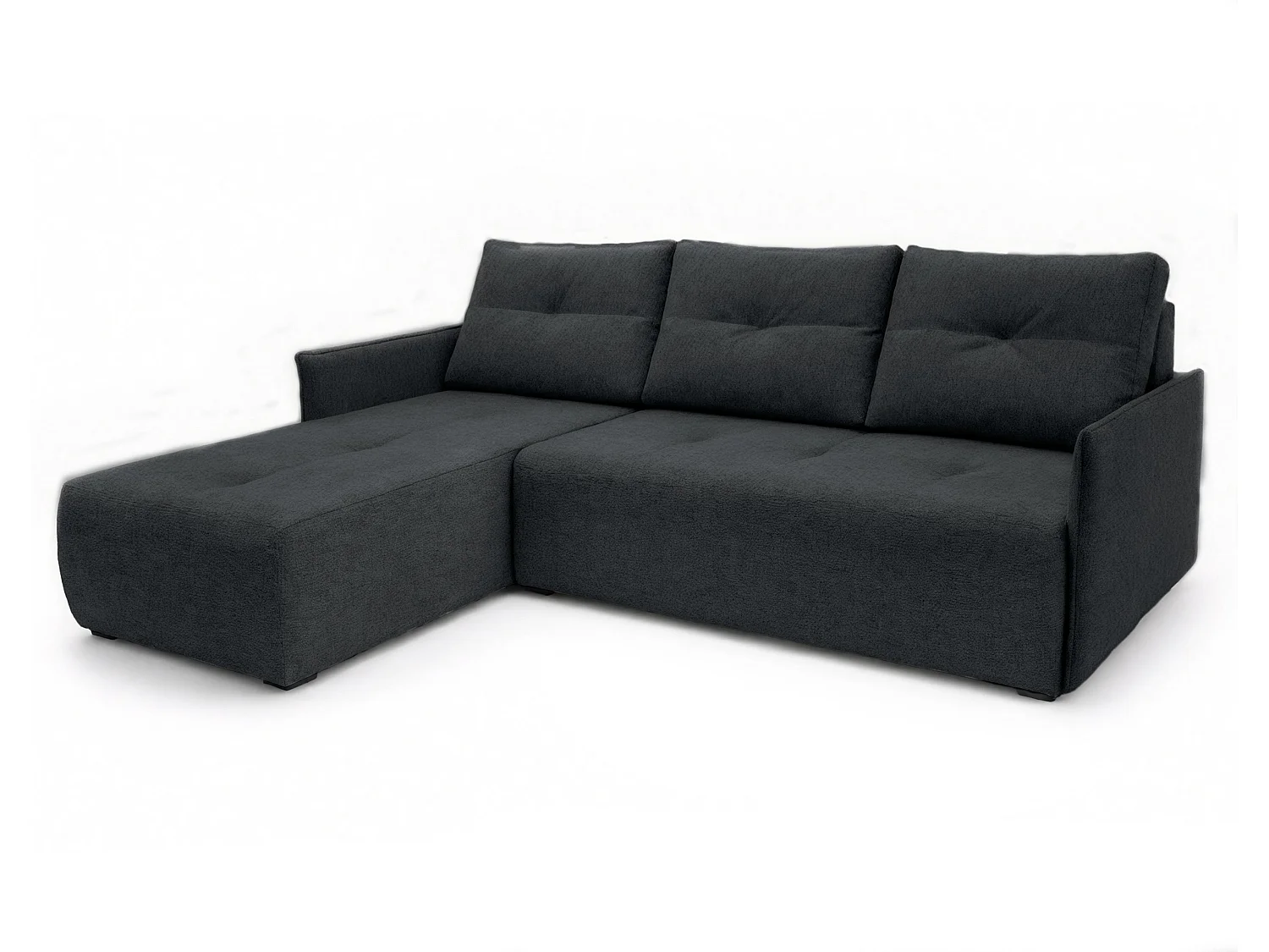 AX LIVING hoekbank Damascus zwart met slaapfunctie bedlade slaapbank 212 cm links