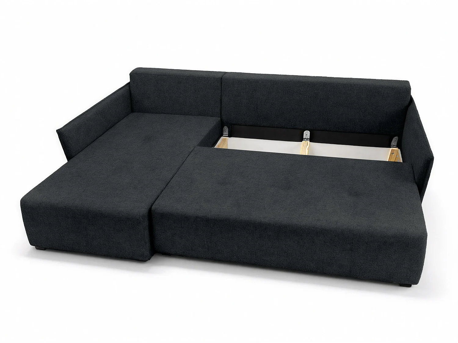 AX LIVING hoekbank Damascus zwart met slaapfunctie bedlade slaapbank 212 cm links