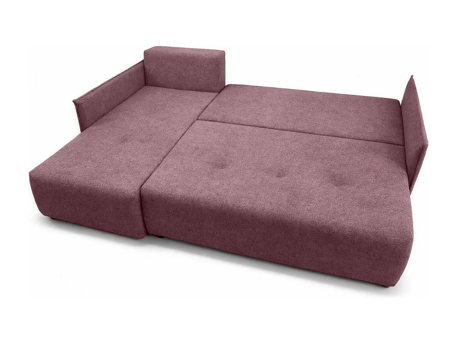 AX LIVING canapé d’angle Damascus rose avec fonction couchage coffre canapé-lit 212 cm gauche