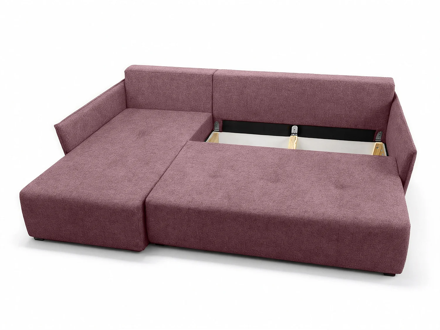 AX LIVING canapé d’angle Damascus rose avec fonction couchage coffre canapé-lit 212 cm gauche