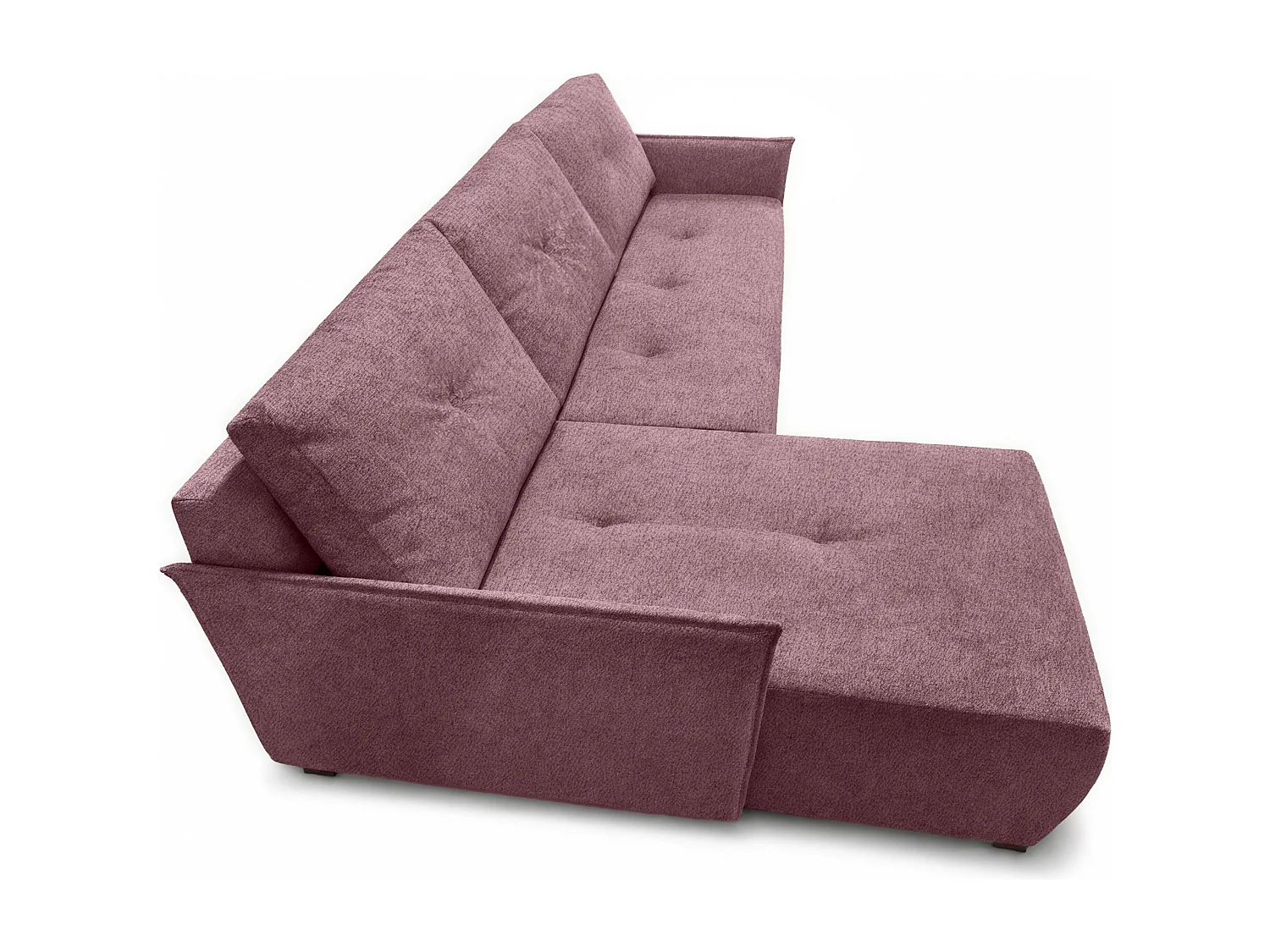 AX LIVING canapé d’angle Damascus rose avec fonction couchage coffre canapé-lit 212 cm gauche