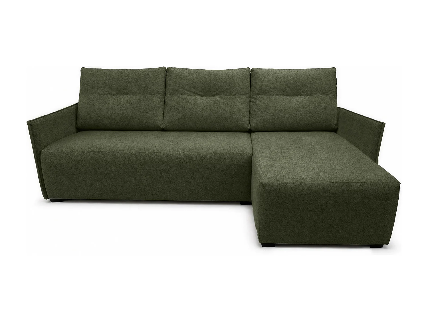 AX LIVING canapé d’angle Damascus vert avec fonction couchage coffre canapé-lit 212 cm droite