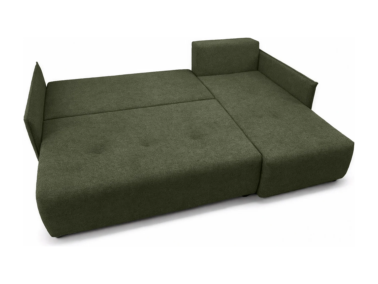 AX LIVING canapé d’angle Damascus vert avec fonction couchage coffre canapé-lit 212 cm droite
