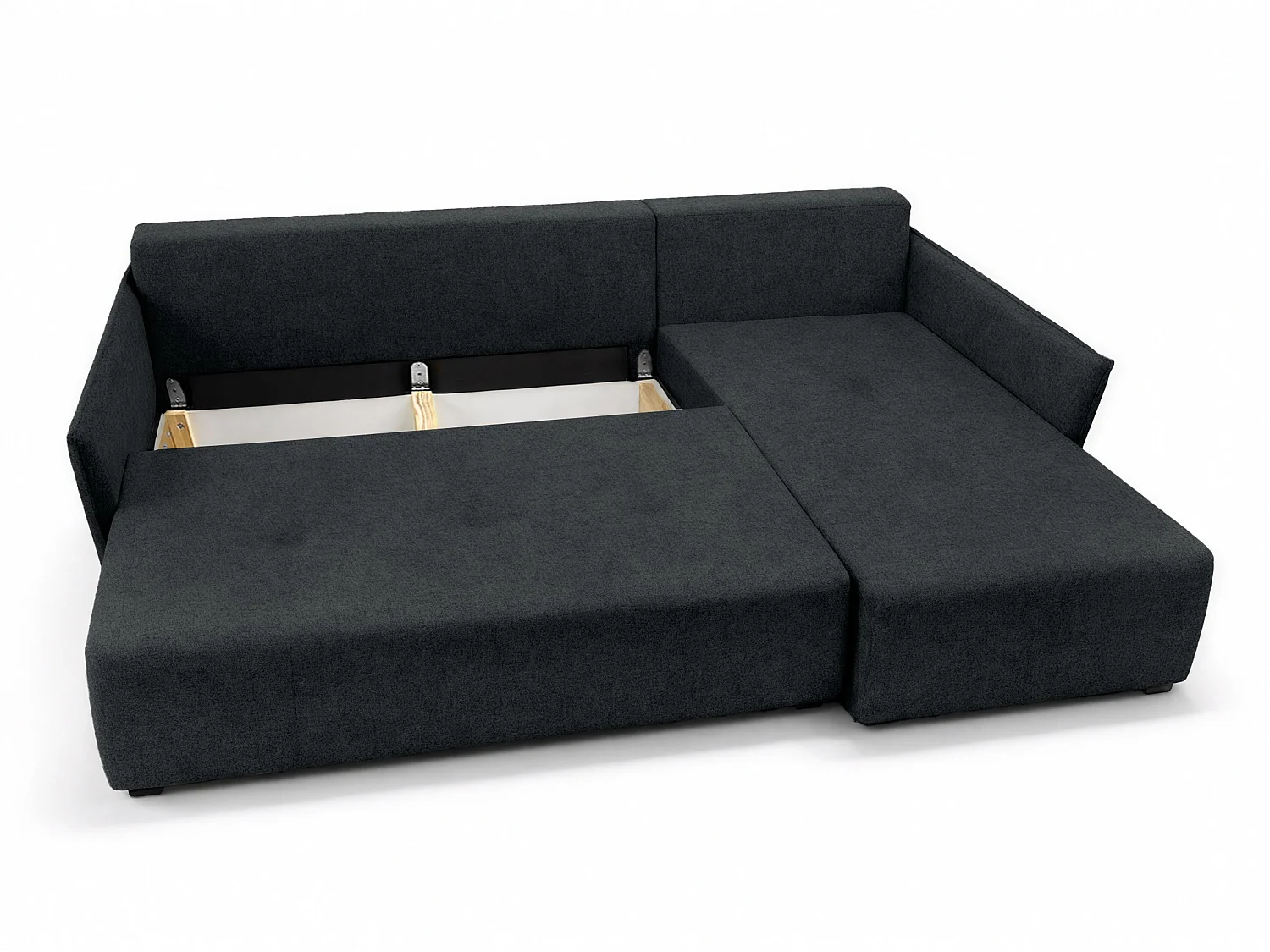 AX LIVING hoekbank Damascus zwart met slaapfunctie bedlade slaapbank 212 cm rechts