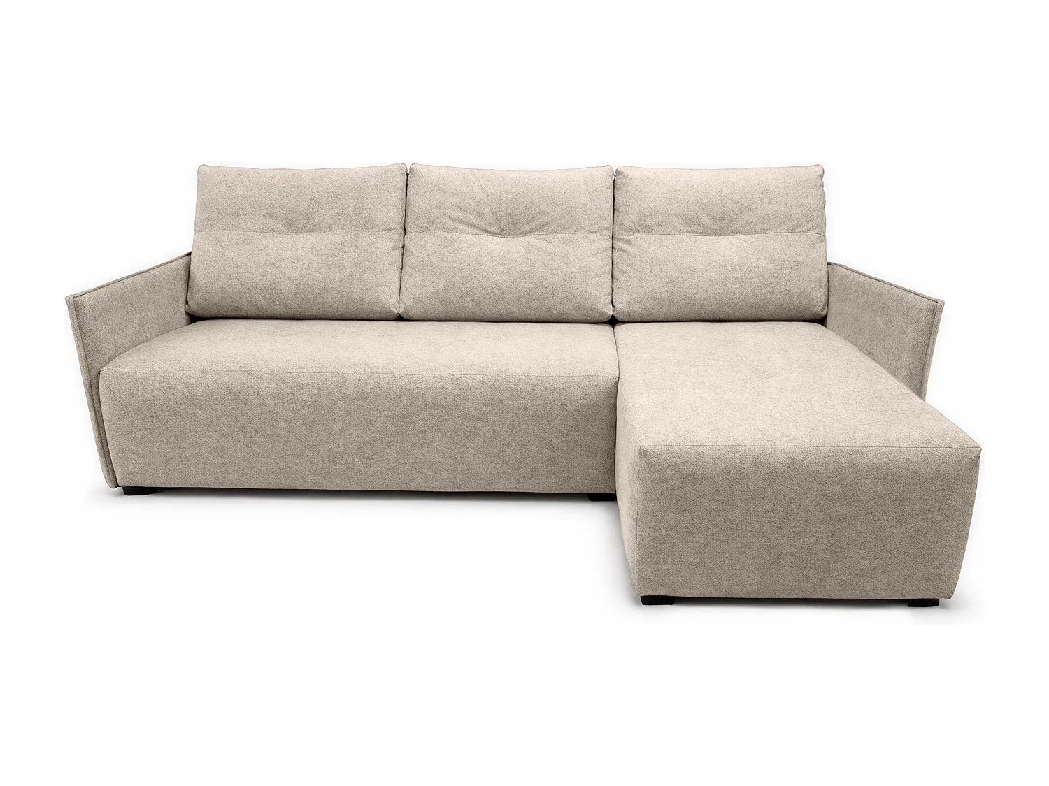 AX LIVING canapé d’angle Damascus beige avec fonction couchage coffre canapé-lit 212 cm droite