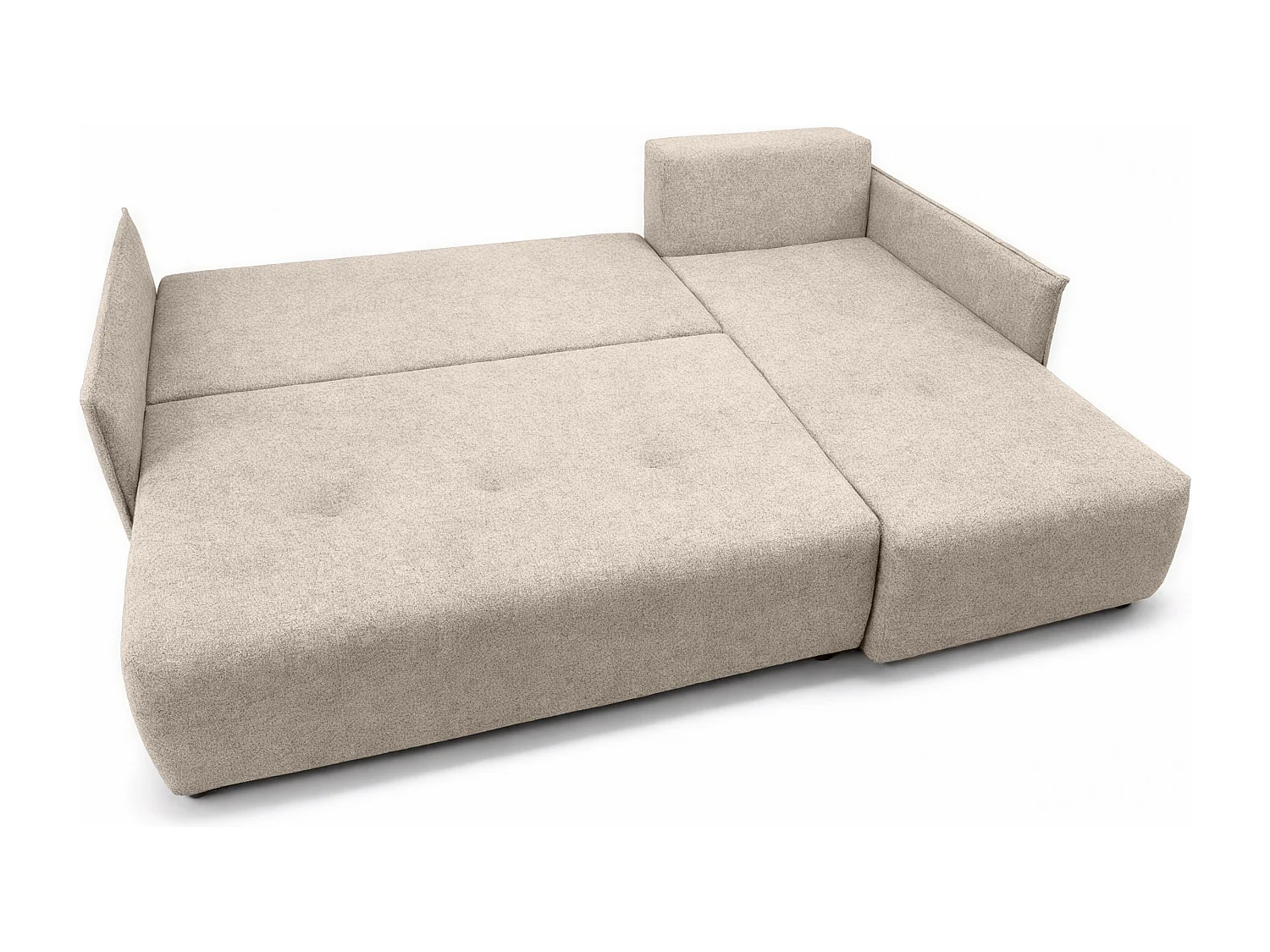 AX LIVING canapé d’angle Damascus beige avec fonction couchage coffre canapé-lit 212 cm droite